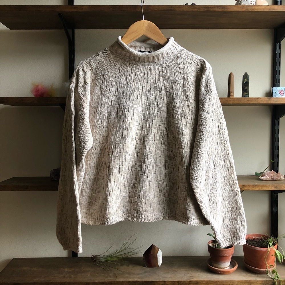 Vintage cotton mock neck sweater size small